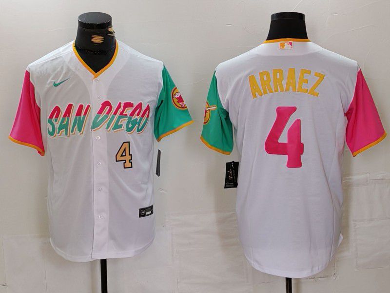 Men San Diego Padres #4 Arraez White City Edition Game Nike 2024 MLB Jersey style 3->->MLB Jersey